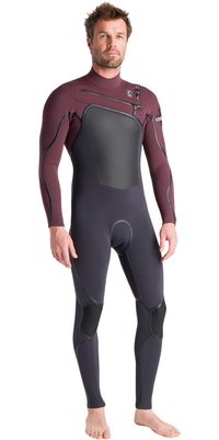 2026 C-Skins Mens Nuwave Wired LQS 4/3mm Chest Zip Wetsuit C-NWI43MCZ - Meteor / Rust X / White